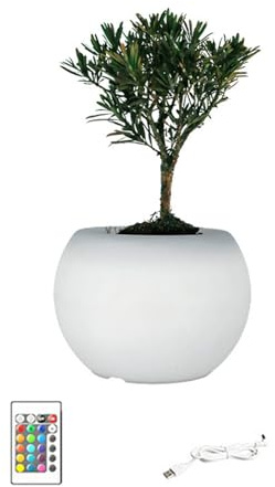 jiingekk Pots de fleurs lumineux à LED pour plantes d'intérieur - Illuminations multicolores et accessoires de jardinage décoratifs - Jardinière de jardinage d'intérieur avec lumière