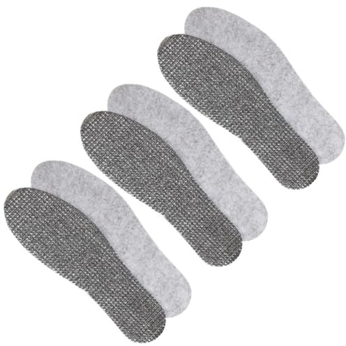 COOLHIYA Warm Shoe Insoles 3 Pairs Aluminium Foil and Non-Woven Fabric Sweat-Absorbing Breathable Cushions Suitable for Sports Shoes in Winter