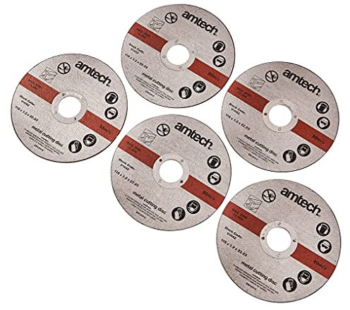 Am-Tech V1042 1,2 x 115 mm Disques à tronçonner en métal – Rouge (5 pièces)