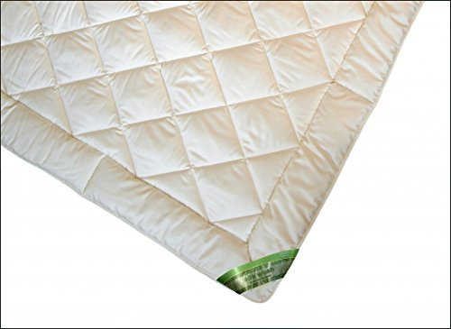 Garanta Bettdecke 135 x 200 cm - Leichte Silk Wash Sommer Seiden Decke 800 g - Bezug Baumwollperkal