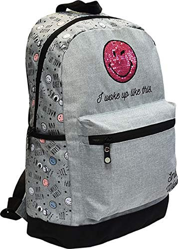 Smiley Exclusiv Pailletten Schulrucksack Daypack Mädchen+Federtasche EDEL