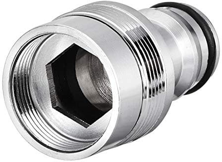 sourcing map Brass Garden Hose Quick Connector Nozzle Pipe Adapter 20mm Dia Female Threaded