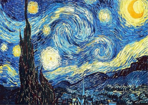 Starry Night - Kit de pintura de diamante 5D con diseño de Van Gogh con diamantes de imitación, para manualidades de punto de cruz, para adultos, regalo de decoración (11.8 x 15.7 pulgadas)