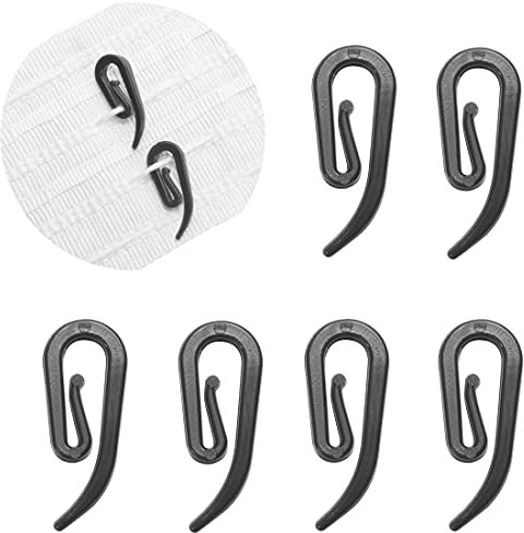 curtain Hooks for Door and Window Drapery, Curtain Header Tape 2.8x1.2cm, Dark Grey