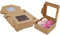 BELLE VOUS Braune Kraftpapier - Geschenkbox mit Deckel & Sichtfenster (50 Stk) -15,2 x 15,5 x 6,3 cm - Einwegverpackungsboxen - Box für Kekse, Cupcake Box, Muffin, Patisserie & Torten Verpackung