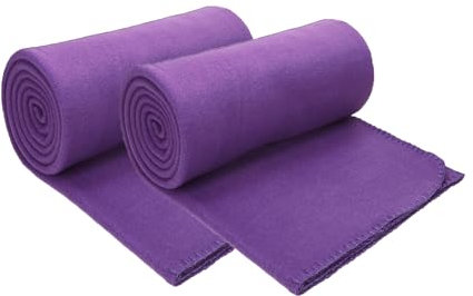 Betz Fleecedecke 2 Stück 130x170 cm 180g/m² – Weiche Wohndecke & Kuscheldecke – Flauschige Sofadecke als Tagesdecke – Leicht, wärmend & pflegeleicht – Farbe lila