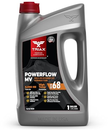 TRIAX Huile hydraulique HLP Premium 68 PowerfMeugler, durée de vie prolongée de 6 000 heures, double anti-usure, véritable toutes saisons, point d'écoulement -40 F (1 gal)