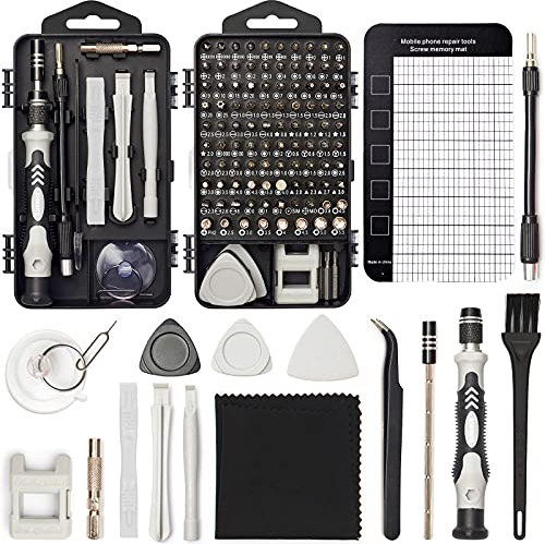 STREBITO Precision Screwdriver Set 124 in 1 Small Screwdriver Set with 101 Precision Bits Micro Screwdriver Set for Computer, Laptop, PC, Phone, MacBook, iPhone, PS4, Xbox, Watch, Glasses, Ring Repair