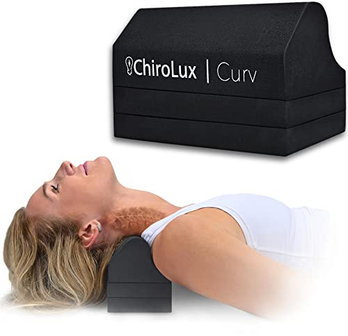 ChiroLux Curv - Chiropraktischer Halswirbelsäulendehner und Nacken-Haltungskorrektur Denneroll Kissen hilft bei der Entlastung von Rücken- und Schulterschmerzen, Verspannungskopfschmerzen und TMJ