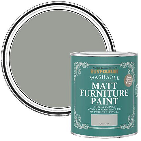 Rust-Oleum Peinture Verte Mate & Lessivable pour Meubles, Finition Mate - Vert craie 750ml
