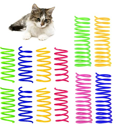 Andiker Katzenspielzeug für Indoor-Katzen, 4 große Katzenfedern und 8 kleine Federn, interaktives Spielzeug zum Swatten, Beißen, Jagdkatze, kreatives Spielzeug, fit zu halten, Kunststofffede(12 Stück)