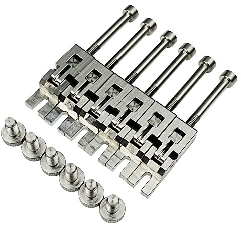 Kaynes Stainless Steel Locked saddle - Double Locking Tremolo Systyem Bridge Saddles and Screws for Floyd Rose Electric Guitar Replacement Accessories