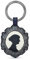 Yoshi Jane Austen Schlüsselanhänger aus Leder, Motiv: Bücherwurm-Silhouette, Marineblau, navy, One size