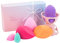 FITDON 6 Pièces Maquillage Eponges sans latex Fond de Teint Blender avec support éponge, sans défaut pour liquide, crème et poudre