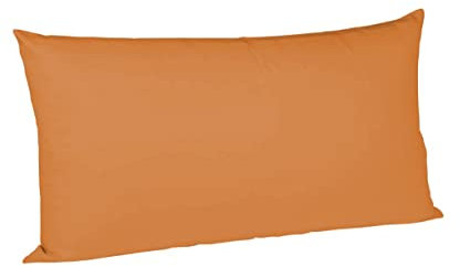 sleepling Satin Kissenbezug, Kissenhülle aus 100% seidig weicher Baumwolle, Bezug Kissen Kopfkissen, 60 Grad, Ökotex 100, Made in EU, 40 x 80 cm, orange
