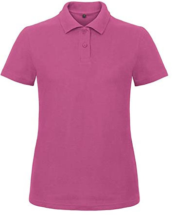 Niscioma Polo Donna Manica Corta - T-Shirt con Colletto e 2 Bottoni, Abbigliamento da Lavoro Basic, T Shirt 100% Cotone Piquet, Maglietta Tinta Unita Modello 01