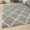 THE RUGS Shaggy Rug – Modern Moroccan Design Rugs for Living Room, Bedroom, Hallway, 3 cm Thick Area Rugs, (Moroccan Grey/Ivory, 200x290cm)
