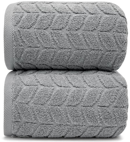 Alusa Home Ultra weich & Plüsch 700 g/m² Luxus-Badetücher | 2 Stück | extra groß 89 x 178 cm | 100% Zero-Twist, langstapelige Baumwolle | bemerkenswert saugfähig (Zinngrau)
