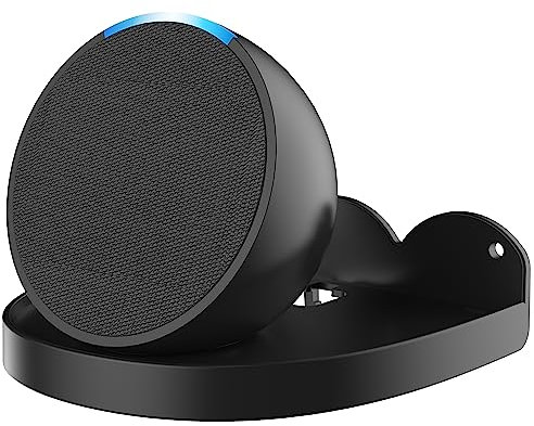 Compatible with Amazon Echo Pop Holder Echo Pop Stand Mount Echo Pop Wall Mount with Integrated Cable Management, No Screws Required, Speaker Accessories Rack (Echo Pop, Black, JT01), 1 piece