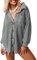 Dokotoo Bluse Damen Langarm Lässig Oberteile Hemd Langarmshirt Waffel Knopfleiste Oberteil Blusen Einfarbig Shirts Stehkragen Elegant Hemdjacke Locker Hemdbluse Grau S