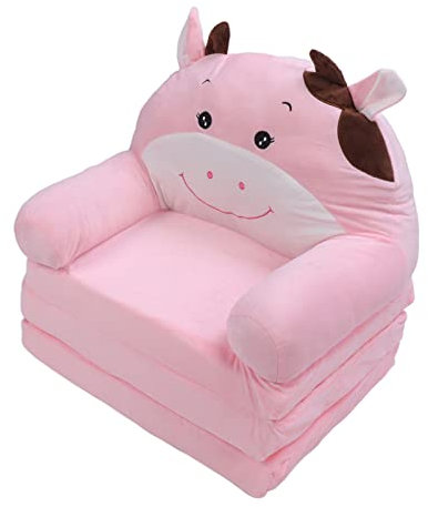 Faltbares Kindersofa, Babysitz, Mädchen, Faules Kleinkind, Zusammenklappbar, Kuh-Couch, Schlafsofa, Niedliches Cartoon-Rosa, Prinzessin, Zimmer-Couch-Sofas (3 Schichten)