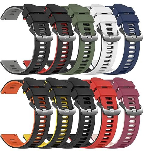 EZMVZKU 22mm Silikon Armband für Samsung Galaxy Watch 3 45mm/Watch 46mm/Amazfit GTR3/3 PRO/GTR4 Ersatzarmband,Kompatibel Mit Huawei Watch GT runner/GT3 46mm/3/3 pro Sport Uhrenarmband (10pack1)