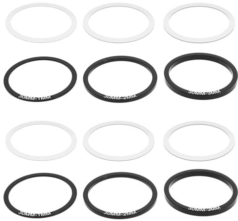 eMagTech 12 Stück Fahrrad Innenlagerdichtung Fahrradkurbel Kurbelgarnitur Unterer Abstandshalter Kurbelgarnitur Unterlegscheiben Teile Straßenzubehör für BB86/91/92/BB30/PF30, 30mm