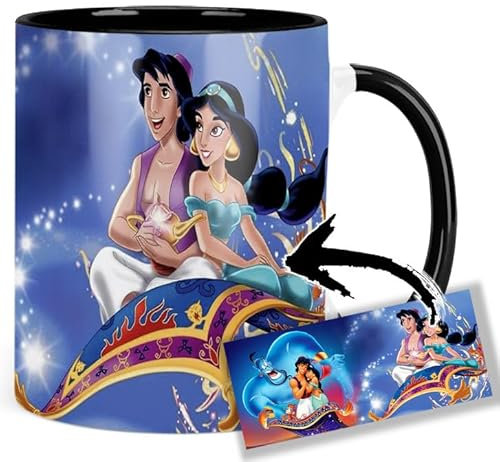 Aladdin Tasse Innen & Henkel Schwarz Keramikbecher Mug