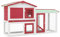 BaraSh Großer Kaninchenstall Rot und Weiß 145x45x84 cm Holz Hasenstall DraußEn Winterfest Kaninchen Haus