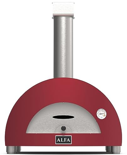 Alfa Forni Holzkohlegrill der Marke Modell Moderno 1 Pizza Legna Antique Red