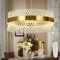 Modern Crystal Chandelier Gold Ceiling Lights, LED Pendant Light Round, Crystal Hanging Lamp for Living Room, Dining Room, Bedroom, Restaurant, D60 cm