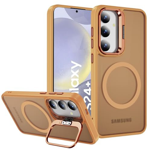 CoolGadget Magnet Hülle für Samsung Galaxy S24 Plus Skin Hülle für MagSafe, ultradünne Magnet Case mit Soft-Grip, kompatibel mit Samsung Galaxy S24 Plus (6,2 Zoll), Orange