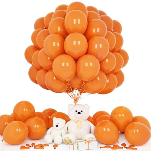 Teselife Ballons Orange, 50Pièces 12Pouces Mat Orange Latex Ballon Arche Guirlande Garçon Hommes Femmes Anniversaire Mariage Proposition Valentin Douche Nuptiale Diplôme Halloween Fiançailles Déco