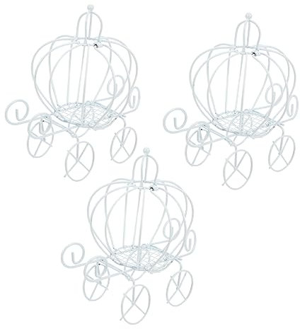 Ciieeo 3stücke Teiliges Kürbiswagen Süßigkeitenbox Geschenkschachtel Für Hochzeiten Geburtstagsfeiern -projekte Und Bastelarbeiten Weiße Kutschenform Für Kleine Leckereien