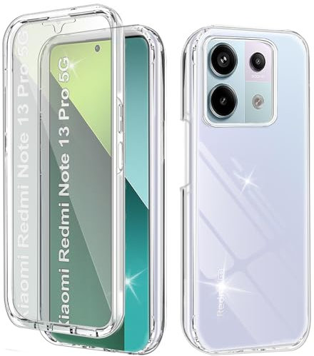 Coque Antichoc pour Redmi Note 13 Pro 5G avec Protège-écran - Protection Intégrale 360° Full Body - Étui Robuste TPU (Non Compatible avec Redmi Note 13 Pro 4G) - Clear