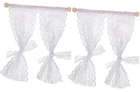 CORHAD 2stücke Miniature Lace Curtain Für Teiliges Dekorativer Vorhang Für Fenster Hochwertige Mini-hausdekoration Für Puppenstuben Und Szenen