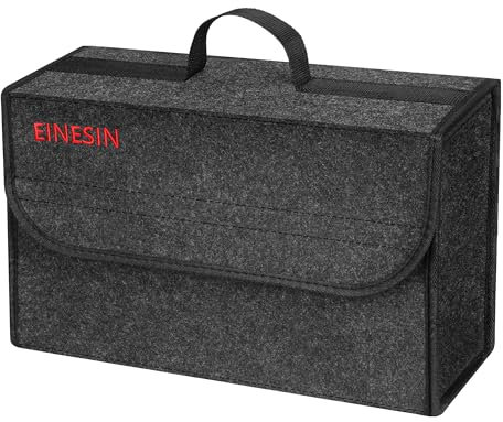 Car Boot Organiser Bag Anti Slip Foldable, Car Boot Tidy for Tools Breakdown Emergency Travel Tidy Van Carava - Dark Grey Carpet Material - Suitable for All Vehicles (15.7x5.9x9.8)