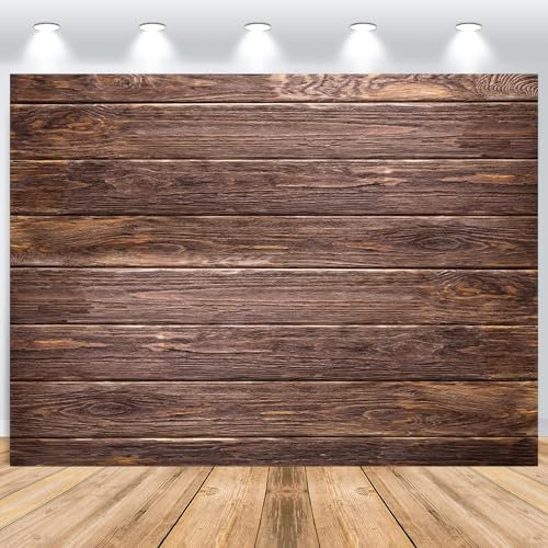 ASDCXZ 2.2x1.5m Holz Foto Hintergrund, Braun Holzwand Wanddekoration Fotowand Hintergrund, Vinyl Fotobox Hintergrund für Baby Dusche Geburtstag Party Kuchen Tischdekoration Fotostudio Requisiten