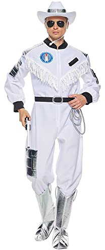 EraSpooky Men's Space Cowboy Costume Adult Spacemen Astronaut Cosplay Halloween Jumpsuit