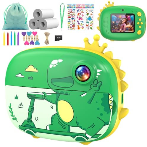 uleway Kids Camera Instant Print Camera Kids 1080P HD Photocamera for Children Kids' Instant Digital Cameras Camcorder Videocamera with 32GB Card Printing Paper Toys Gift for Kids 3-12 Years
