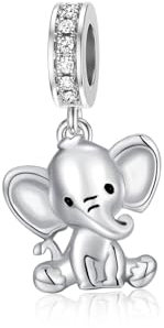 PROESS Elefant Armbänder Charms 925 Sterling Silber Elefant Bead Niedlicher Elefant Halskette Armband Elefant Schmuck Geschenke für Damen Mädchen Frauen Elefant Liebhaber