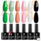 Phoenixy Gel Nail Polish Set, 6pcs 10ml Nail Polish Green Orange Pink Glitter Silver Black Gel Nail Polish Soak Off UV Gel Nail Varnish Set Nail Art Manicure DIY Salon