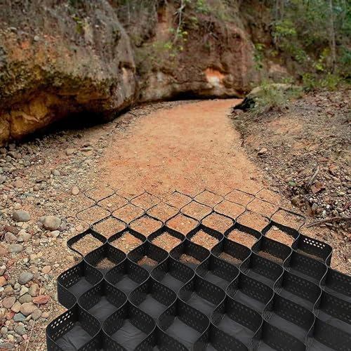 Bodengitter-Stabilisator für Gehwege, Auffahrt, durchlässige Löcher, wiederverwendbar und schneidbar, für Bachlauf, Ufer, 10 cm Höhe