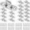 Lot de 20 Plaque à Oeil en Acier Inoxydable, M5 Plaques à œIllets avec 40 Vis, Fixation Plafond Acier Inoxydable 304, Crochet Métal Forme U pour Suspendre des Objets, Crochet de Fixation, Argent
