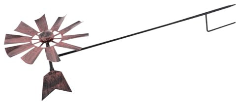 POPETPOP Windmühle für Hof, 73x24cm Metall Yard Wind Spinner wasserdichte Garten Wind Spinner Vintage Skulpturen