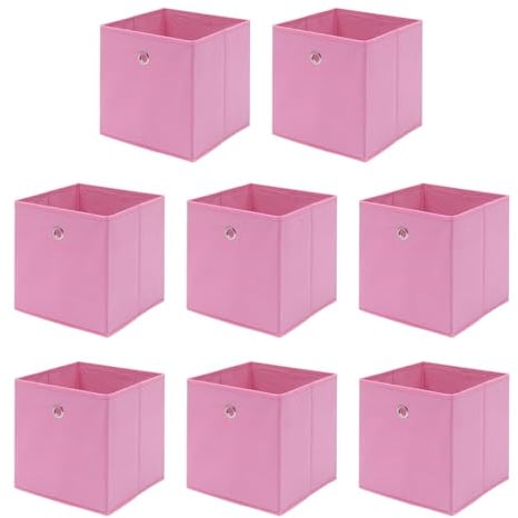 BonChoice Foldable Storage Cubes Boxes for Home Organization, Eyelet Non-Woven Fabric Wardrobe Cabinet Chest Bin Organizer Basket for Clothes Bedding Toys Towels, Collapsible & Durable