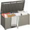 DWVO Gartenbox|450 Liter 142.1x67.6x60cm|Auflagenbox Aufbewahrungsbox Garten Kissenbox Outdoor Gartentruhe |Wasserdicht Gasdruckfeder|Für Sitzauflagen Gartengeräte & Kinderspielzeug|Hellbraun