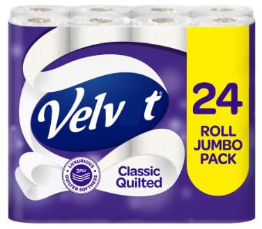 Velvet Classic Quilted Toilet Tissue 24 Rolls