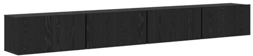 vidaXL TV Cabinet Set 4 pcs Black Oak Engineered Wood