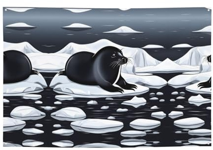 WZYCWB Siegel auf Eis-Party-Banner für Geburtstage, Weihnachtslieder, Abschlussfeiern und Jubiläen.